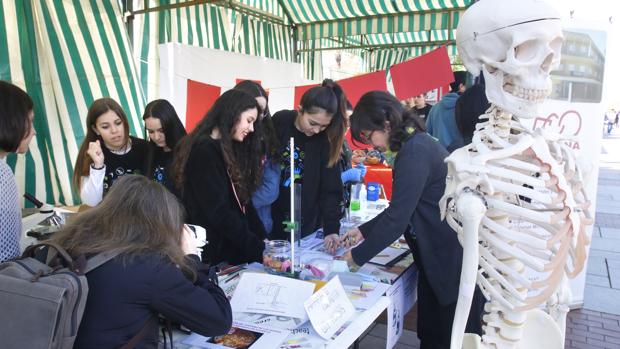 Uno de los stands de «Un paseo por la ciencia» en el Vial Norte