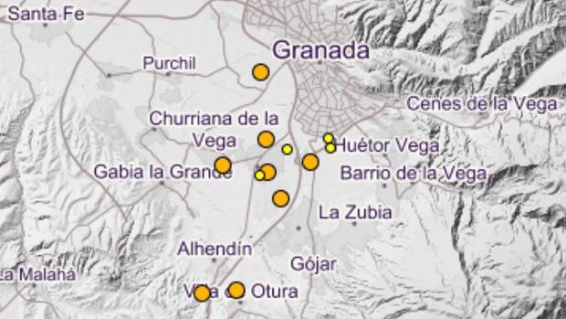 En los últimos días, la Vega de Granada ha sido el epicentro de una decena de sismos.