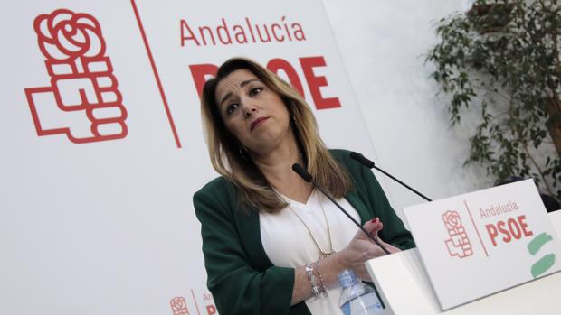 Susana Díaz, ayer en la primera comparecencia pública que realiza desde el pasado 11 de diciembre