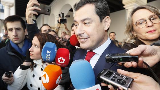 Juanma Moreno, este viernes en el Parlamento
