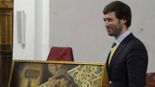 Juan Antonio Aguilar durante la presentación del cartel de los Estudiantes de Antequera