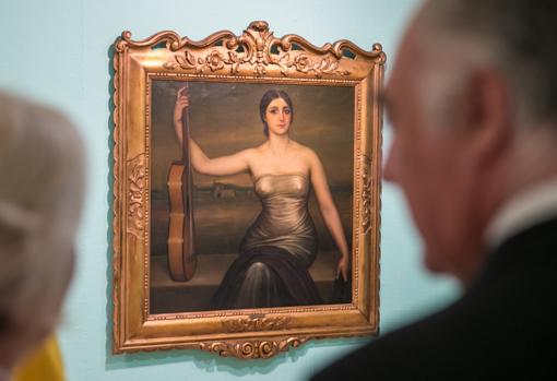 Uno de los cuadros de Julio Romero de Torres expuestos en Zaragoza