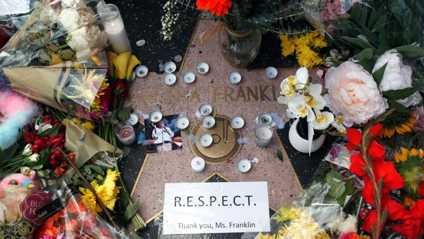 La estrella de Aretha Franklin en el Paseo de la Fama