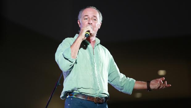 El cantante durante una actuación