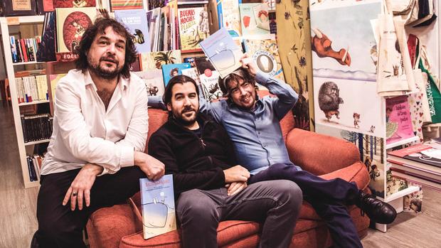 David Eloy Rodríguez, Patricio Hidalgo y José María Gómez Valero, durante la presentación del libro