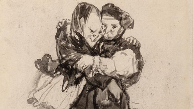 Detalle de «Visiones», dibujo de Goya