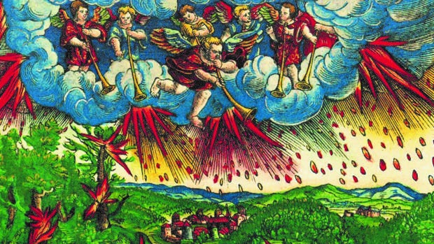 lustración del Apocalipsis que recoge el libro, hecha por el taller de Lucas Cranach para la «Biblia de Lutero»
