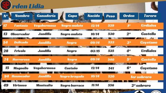 Orden de lidia