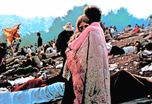 Una de las imágnes más icónicas del festival de Woodstock, en 1969