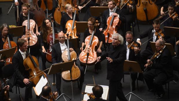 Momento del concierto con la orquesta London Symphony Orchestra