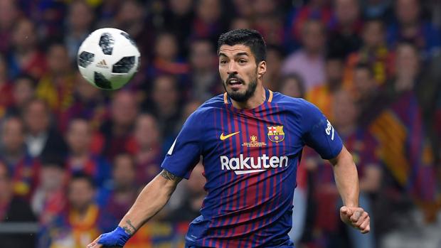 Luis Suárez en el partido contra el Sevilla