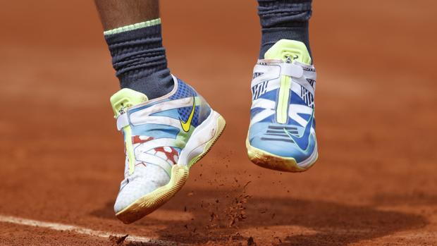 Imagen de las zapatillas que luce Nadal en Roland Garros