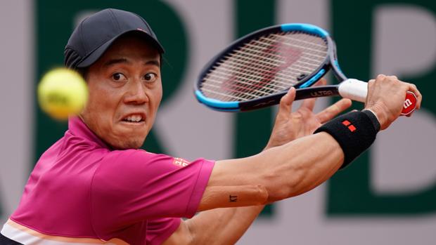 Nishikori, en su partido ante Paire