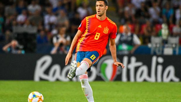 Mikel Merino, en el partido entre España e Italia en el Europeo sub 21