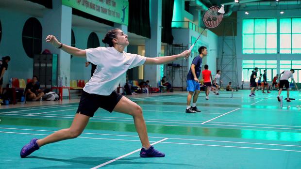 Carolina Marín, durante un entrenamiento en Ho Chi Minh