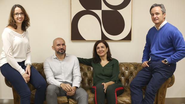 Isabel Hormigo (CTA), Carlos Rojas (MCDemy), Mercedes Camacho (Fundación Cajasol) y Enrique Tapia (Genera Games)