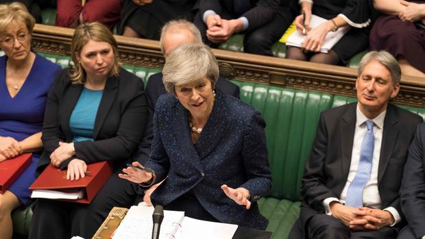 Theresa May, primera ministra de Reino Unido, en el Parlamento británico