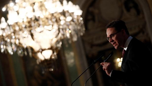 El vicepresidente de la Comisión Europea y comisario de Fomento del Empleo, Crecimiento, Inversión y Competitividad, Jyrki Katainen, durante su visita hoy a España