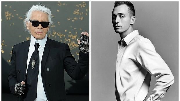 Karl Lagerfeld y Hedi Slimane