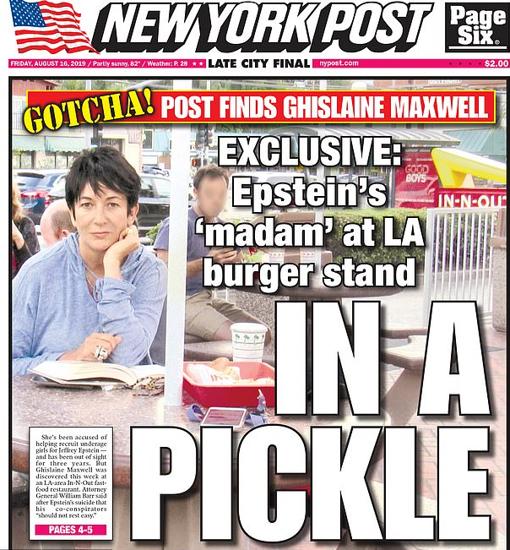 «New York Post» publicó unas imágenes de Ghislaine en Los Ángeles