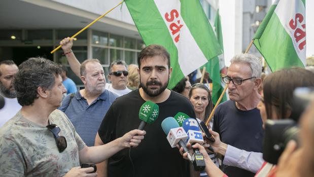 El secretario general del SAT, Óscar Reina, junto a Diego Cañamero el pasado 10 de junio