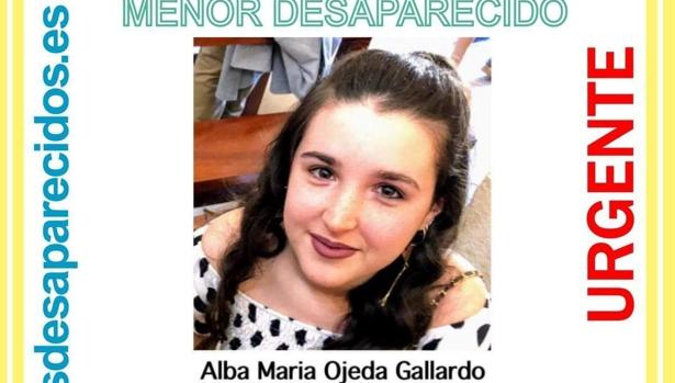Se buca a Alba María Ojeda Gallardo, vista última vez el pasado miércoles