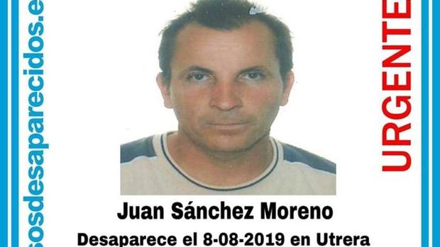 Juan Sánchez Moreno, en la foto de búsqueda de SOS desaparecidos