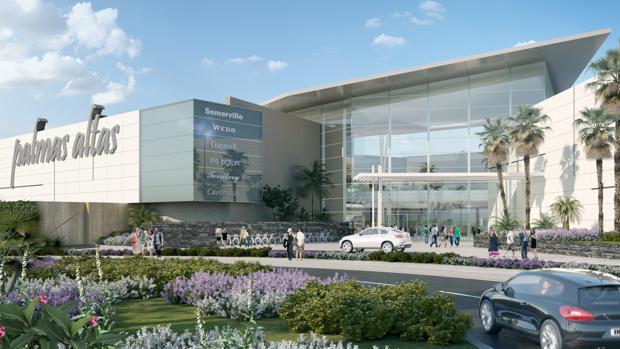 Recreación virtual de la que será la entrada al centro comercial y de ocio Palmas Altas