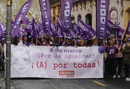 Movilización convocada por CCOO con motivo del día de la Mujer