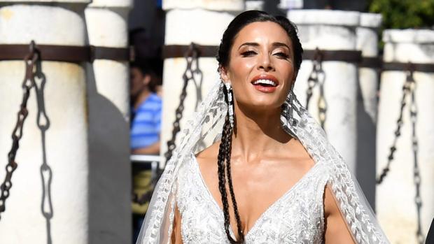 Pilar Rubio, a su llegada a la Catedral